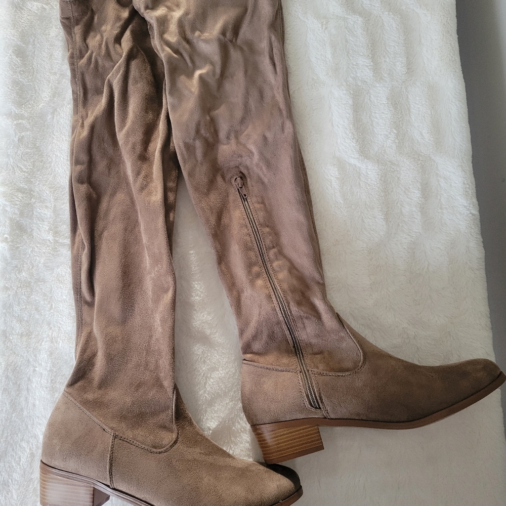 JustFab over the knee suede boots